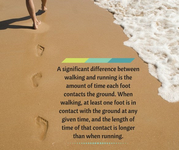 A significant difference between walking and running is the amount of time